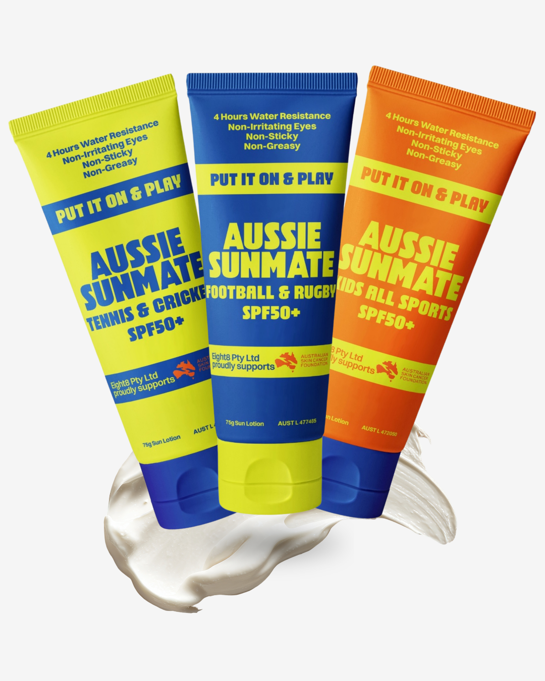 Aussie SunMate Sun Safe Family Pack containing three sunscreen bottles.